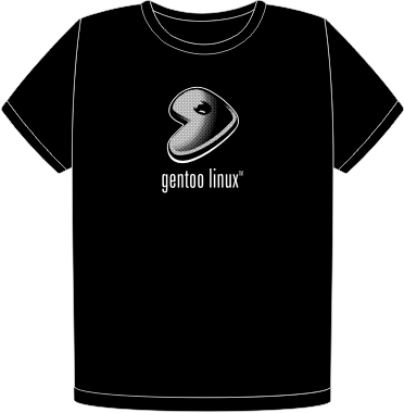 Camiseta Gentoo white on black