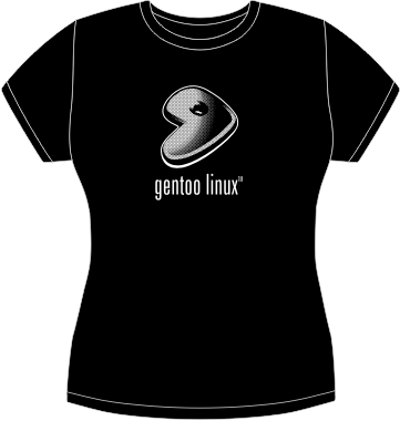 Camiseta Gentoo white on black entallada