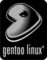 Gentoo white on black t-shirt - Design