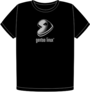 Gentoo white on black t-shirt (FW0726)