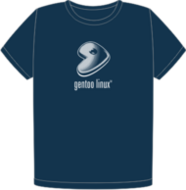 Gentoo white on navy organic t-shirt (FW0728)